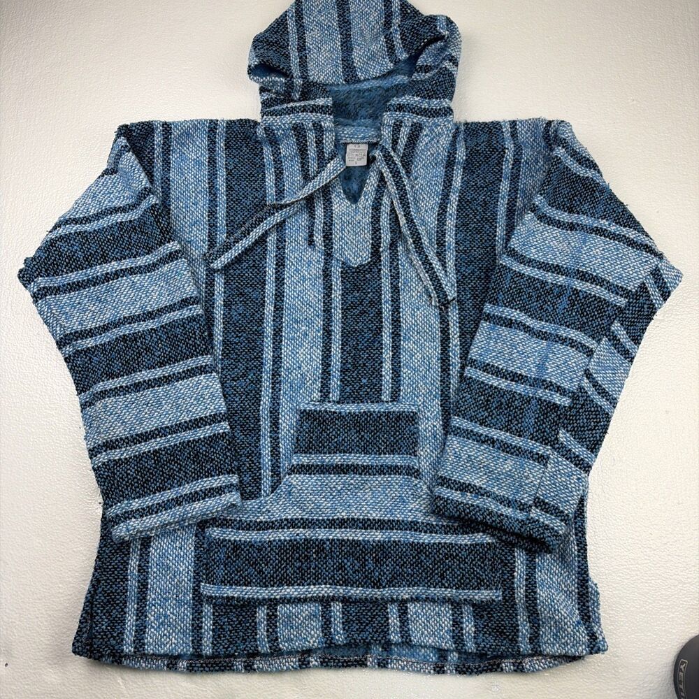 Men's Vintage 90's Artesanias Mickey Drug Rug Baja Hippie Hoodie Poncho Stoner S